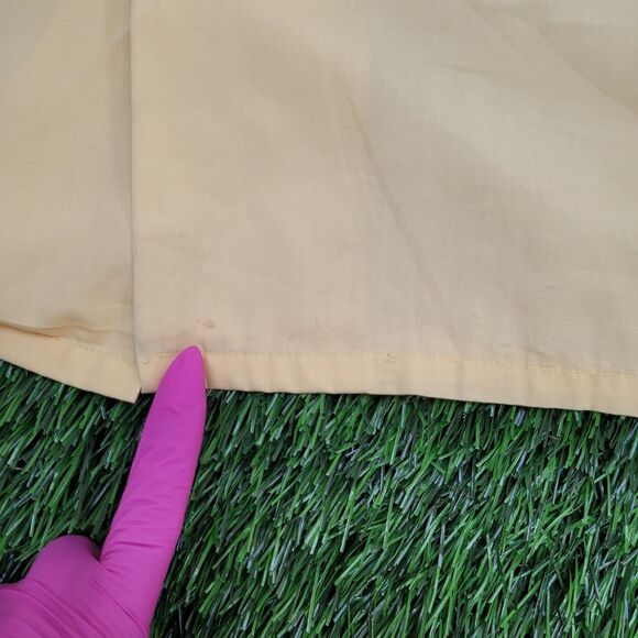 Vintage 90s MOD Button Shirt Medium 22x27 Yellow USA - Picture 5 of 11